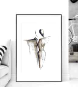Obraz 50x70 cm wykonany ręcznie, 3242199 mini mal art do salonu, grafika czarno biała