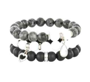 Moon jade blackstone black labradorite set jadeit labradoryt