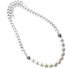Naszyjnik kolia lisa co libre design, perły, perełki, łańcuszek, elegancki