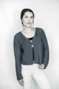 Basic kardigan w kolorze turkusowym swetry hermina wełniany, minimalistyczny, uniwersalny