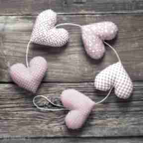 Sercowa różowa girlanda, 5 serc dekoracje myk studio ozdoba, serce, walentynki