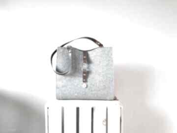 Torebka catoolabel #200 na ramię catoo accessories skórzane, filcowa, szara, minimalistyczna