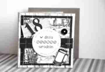 Kartka - w dniu 18 urodzin 1 mały koziołek 18, urodziny, osiemnastka, scrapbooking