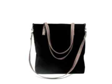 Shopper bag torebki czarnaowsianka, klasyczna, uniwersalna, listonoszka