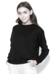 Bluza z geometrycznymi cięciami, blu148 czarny lanti urban fashion polski produkt, wysokiej