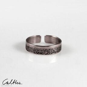 Niebo i ziemia - miedziana obrączka 2101-04 caltha pierścionek, regulowany minimalistyczna