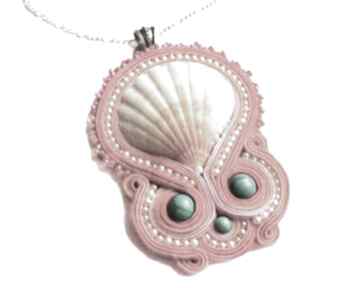 soutache poli glinka design coral, reef, rafa, koralowa, naszyjnik