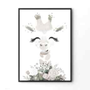 Plakat obraz girafa A2 - 42x59 4cm pokoik dziecka hogstudio dziecko