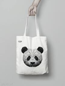 bawełniana life fetish design panda, torebka, torba, dodatki, lowpoly