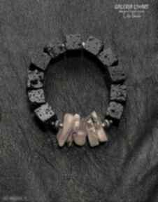 Mleczny bałtycki, wulkaniczna w oryginalnej prostej swej formie uroczej bransoletce♥ galeria