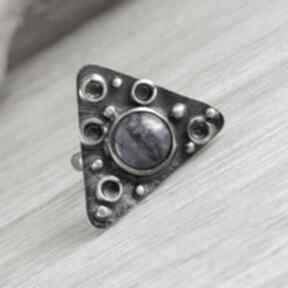 Czaroit i srebro - pierścionek 1710a chile art i, w srebrze, z czaroitem, biżuteria