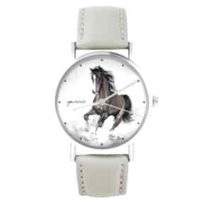 Zegarek - koń brązowy skórzany, beżowy zegarki liliarts zegarek