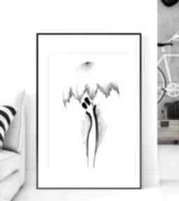 Obraz 50x70 cm wykonany ręcznie, 3242189 art krystyna siwek do salonu, grafika czarno biała
