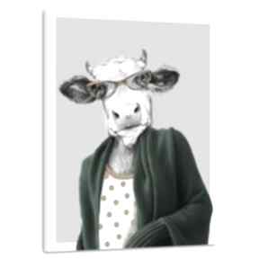 Nowoczesny obraz drukowany na płótnie - krowa mućka 60x80cm 02652 ludesign gallery, zwierzęta
