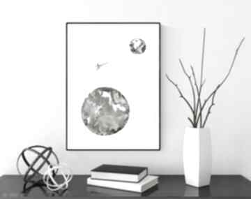 Obraz A3 namalowany minimalizm, abstrakcja czarno biała art krystyna siwek ręcznie malowany