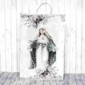 Obrazek chrztu, 1 mały koziołek obraz, chrzest, pamiątka, matka boska, decoupage
