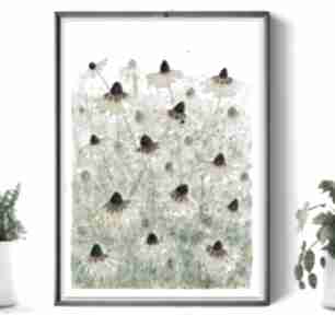 Oryginalna akwarela A4 jeżówka małgorzata domańska, kwiaty, sztuka, ilustracje