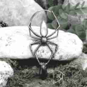 Miedziany wisiorek pająk kamień księżycowy #347 wisiorki metal earth wisior - amulet