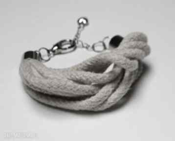 Beżowa bransoletka ze sznurków bawełnianych mania modern, design, sznurki, sznurek, modna