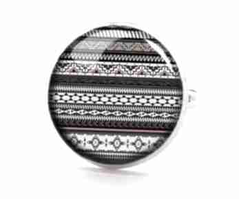 Azteckie paski - pierścionek regulowany eggin egg, prezent, orientalne