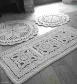 Komplet 3 dywanów arte dania, dywan ze sznurka, z bawełny, szydełkowy, okrągły