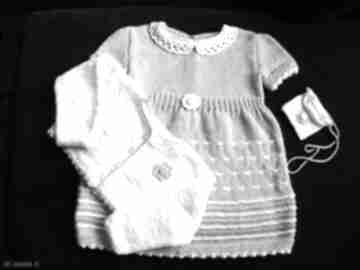 Bawełniany komplet "lawendowy" gaga art, rękodzieło, bawełna, niemowlę, sukienka