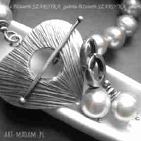 Love pudrowe biżuteria z pereł i szarotka perły, serce, srebro