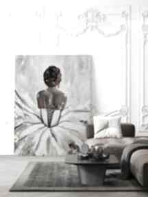 Dress ręcznie malowany obraz olejny abstrakcja 70x100 cm diana abstract art, kobieta