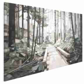 Obraz na płótnie - las ścieżka abstrakcja ciekawy pointylizm 120x80 cm 118501 vaku dsgn