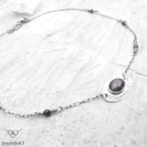 Srebrny naszyjnik, choker - biżuteria z-kamieniami: rubin, na lato jewelsbykt