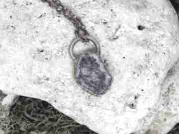 Miedziany wisior z fioletową druzą pen000185 wisiorki metal earth, agat