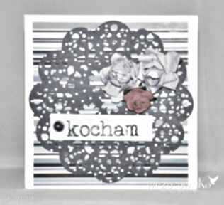 Kocham kartka w pudełeczku scrapbooking wrzosowisko, walentynki, scrap