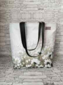 Mega shopper duża torebka na ramię kwiaty 2 evamsti wzory, kolory ekoskóra, damska pakowna