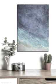 Abstrakcyjny obraz ze strukturą 3d "malediwy iv" 20x30 cm annsayuri art ręcznie malowany, morze