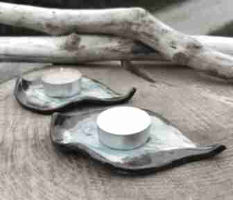 Komplet ceramicznych listków c652 ceramika shiraja listki, na prezent, liście talerzyki