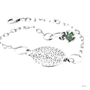 bijoux by marzena bylicka bransoletka, srebrna, jadeit, zielony, delikatna, oryginalna