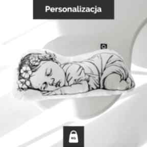 newborn wzór nb35 malutka dziewczynka z wagą decordruk poduszka, metryczka, dziecko, prezent