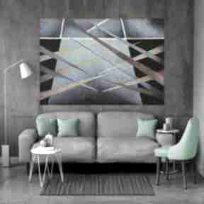 Duży obraz olejny abstrakcja industrial carmenlotsu do salonu, obrazy na zamówienie, malarstwo