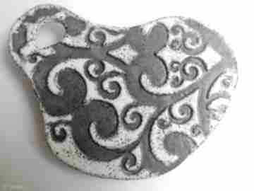 Deseczka "esy - floresy" ceramika eva art rękodzieło, ręcznie zrobiona, z gliny, użytkowa