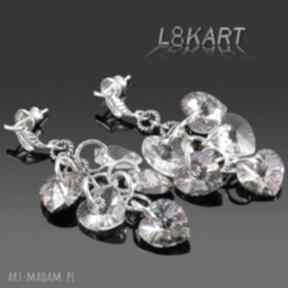 Kolczyki, swarovski: srebro, heart vitrail, crystal lookart