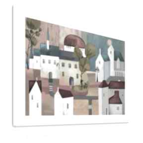 Obraz na płotnie - 100x70cm kolorowe domki 0213 ludesign gallery - miasteczko
