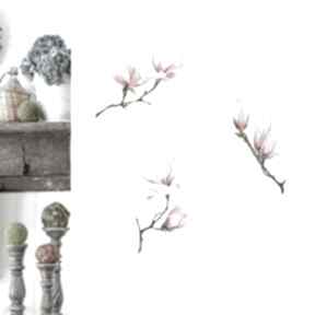 Akwarele "magnolie" ręcznie malowane 3 x 30cm 21cm zestaw ajan