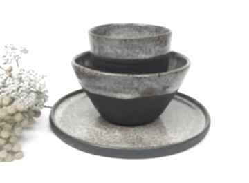Ceramiczny komplet śniadaniowy ręcznie robiony ceramika ceramystiq studio talerz z gliny