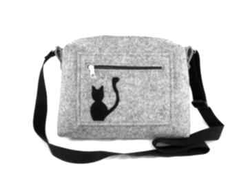 Small bag & cat on pocket na ramię aneta pruchnik torebka, kotek, filc