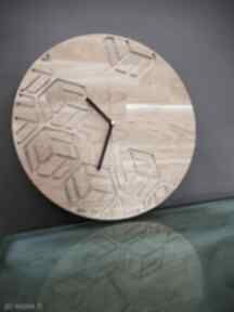 Zegar ścienny z drewna dębowego, frez, wzór nr 4 zegary mymetal