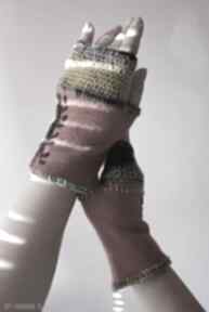 the wool art rękawiczki, mitenki, kolorowe na prezent, szyte ręcznie, dodatek