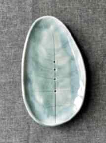 Ręcznie robiona mydelniczka "paproć w turkusach" ceramika ceramystiq studio ceramiczna, z gliny