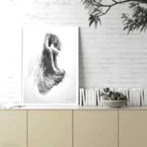 Szkic 50x70 galeria alina louka kobieta, grafika kobieca, czarno biała plakat, obraz