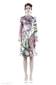 Malwina - sukienka z maxi printem milita nikonorov wiosna, lato, multikolor, print