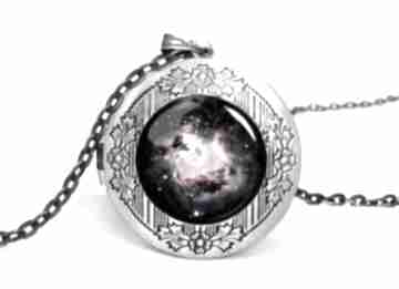 Nebula - sekretnik z łańcuszkiem naszyjniki eggin egg, medalion, kosmos, wszechświat